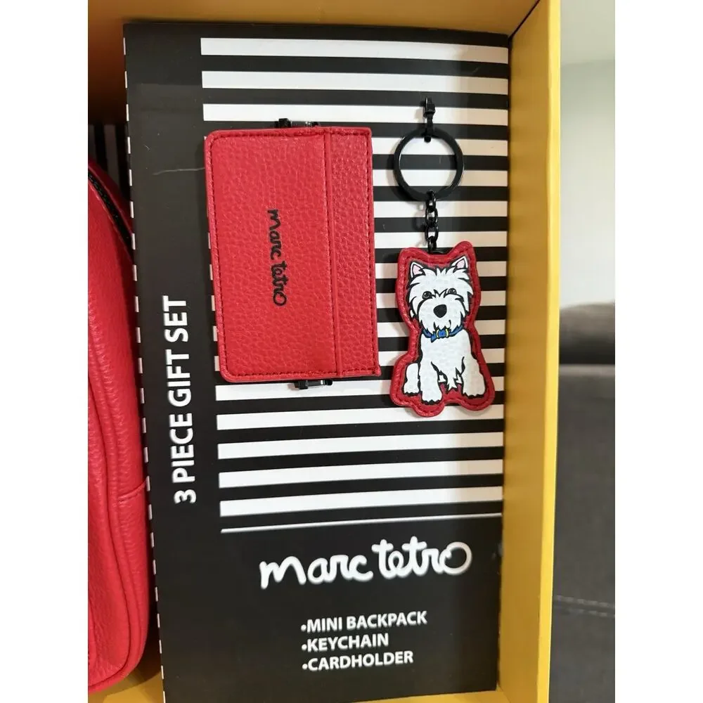 Marc Tetro Westie Dog Backpack Keychain Cardholder 3 Pc Gift Box Set NEW! - Picture 3 of 9